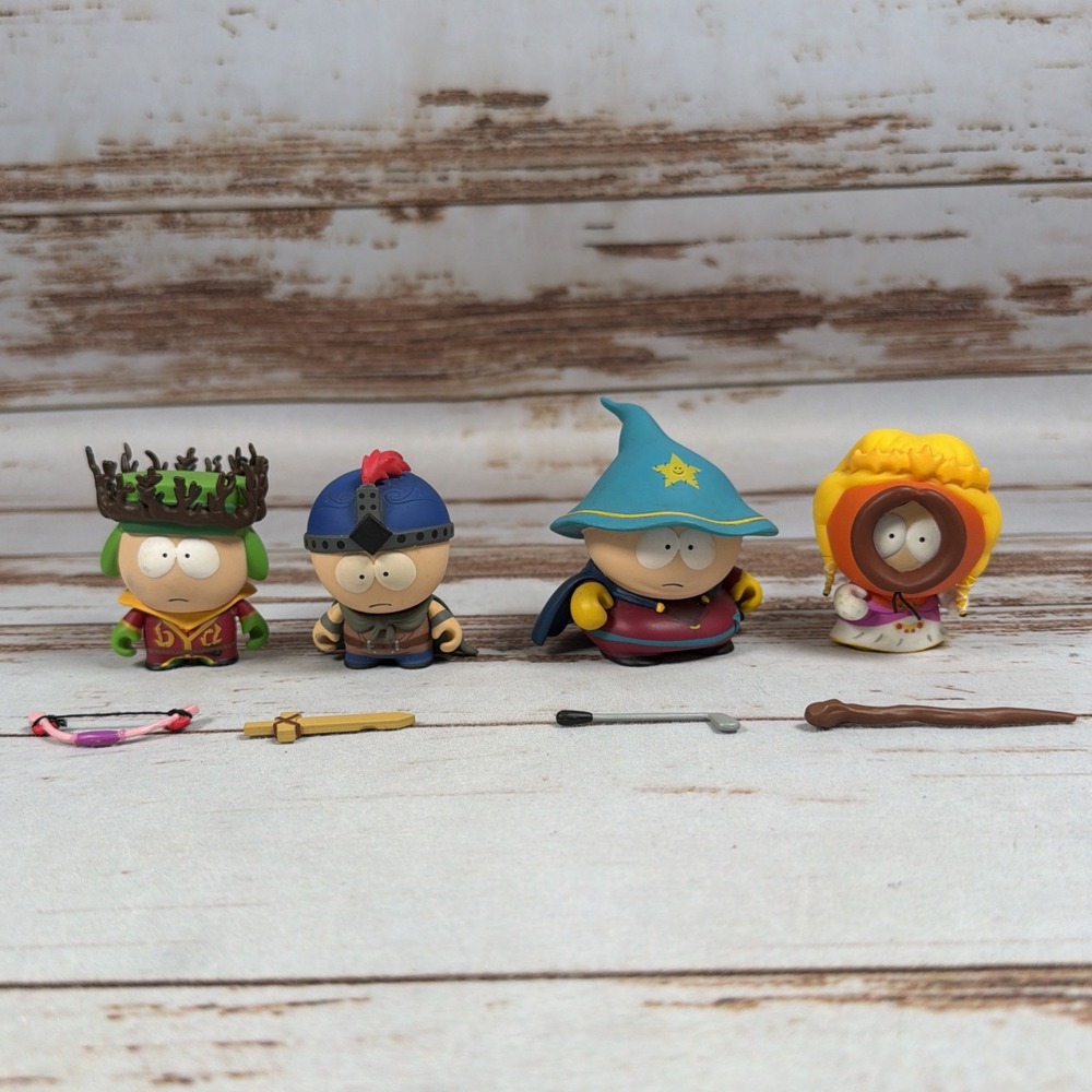 Kidrobot South Park The Stick of Truth Set of 4 Mini Vinyl Figures 2.5" w/ Props